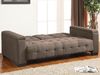 Vente-unique - Schlafsofa Klappsofa 3-Sitzer - Microfaser - Braun - DEVONSHIRE Bild 2