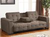 Vente-unique - Schlafsofa Klappsofa 3-Sitzer - Microfaser - Braun - DEVONSHIRE Bild 3