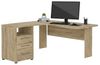 Dmora - Schreibtisch Tatienne, Mehrzweckschreibtisch, Bürotisch für PC, Eckschreibtisch, 159x150 h75 cm, Eiche Bild 2