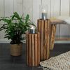 CREEDWOOD Dekosäule KERZEN SÄULE "SPIRA 55", Altholz massiv / Holz massiv, 55 cm, Blumen Bild 3
