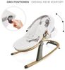 Kinderkraft ELSU Babywippe 2in1 ab Geburt, Hüpfstuhl für Babys Neugeborene 0-9 kg, 2 Spielzeuge zur Aktivierung, Verstellbarer, Leicht, Weiches Material, Grau Bild 3
