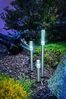 Solar LED Leuchtstäbe Trio Sticks, 3er Set, Luftblasen, Akku, Gartenstecker, Außenleuchte, Wegeleuchte, Gartenleuchte, Pfostenleuchte, kaltweiß, Edelstahl, Metall, IP44, outdoor, außen, 102600 Bild 2