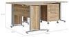 Dmora - Schreibtisch Mirella, Mehrzweckschreibtisch, Bürotisch für PC, Eckschreibtisch, 230x200 h75 cm, Grau und Eiche Bild 3