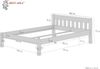 ERST-HOLZ Bett Weißes Holzbett 140x200 mit Rost, Kieferwaschweiß Bild 3
