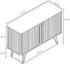 Kommode Tysvær 110x40x80 cm Bambus/Cremeweiß [en. casa] Bild 2