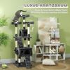PawHut Kratzbaum mit Katzenhöhle Kletterbaum für Katzen Mehrstufiges, Plüsch, Grau, 49 x 49 x 173 cm Bild 3