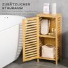 Kleankin Badkommode Badezimmerschrank mit Lamellentür 2 Fächern (Aufbewahrungsschrank, 1 St, Toilettenschrank), Natur, 30 x 19,9 x 70 cm Bild 4