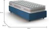 Talamo Italia - Einzelbett Amelia, Bettkasten mit Stoffbezug, 100 % Made in Italy, Öffnung vorne, inklusive Matratze 80x190 cm, Blau Bild 2