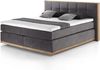 Mivano Levana Boxspringbett mit Sockel aus Eiche, 7-Zonen-Federkern, Matratzen H3 + Topper Basic, Mikrofaser, Anthrazit, Liegefläche 160x200 cm Bild 5