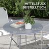 Outsunny 3tlg. Bistro-Set, Balkonmöbel-Set inkl. 1 Tisch, 2 Stühlen, Gartenmöbel-Set, Gartensitzgruppe für Garten, Terrasse, Mesh, Hellgrau Bild 3