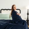 WAVVE Kuscheldecke Flauschig Decke Fleecedecke - Sofadecke 150x200 cm für Sommer Wohndecke Couchdecke, Blau Decke Weich Sofaüberwurf XL Bild 5
