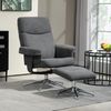 HOMCOM Relaxsessel mit Hocker, gepolstert mit Liegefunktion, Samtoptik (TV-Sessel, 2-St, Liegesessel), bis150 kg belastbar, für Wohnzimmer, Schlafzimmer, Dunkelgrau Bild 2