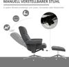 HOMCOM Relaxsessel mit Hocker, gepolstert mit Liegefunktion, Samtoptik (TV-Sessel, 2-St, Liegesessel), bis150 kg belastbar, für Wohnzimmer, Schlafzimmer, Dunkelgrau Bild 4