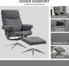 HOMCOM Relaxsessel mit Hocker, gepolstert mit Liegefunktion, Samtoptik (TV-Sessel, 2-St, Liegesessel), bis150 kg belastbar, für Wohnzimmer, Schlafzimmer, Dunkelgrau Bild 5