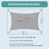 Dripex Sonnensegel wasserdicht Sonnenschutz Set 4X5 m inkl Befestigungsseile Rechteckig Polyester Imprägniert 95% UV Schutz Windschutz Wetterschutz für Balkon Garten Terrasse - Grau Bild 5