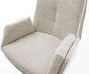 Barstuhl Clea-Flex Webstoff Soft Beige Drehfuß höhenverstellbar Metall Weiß Bild 5