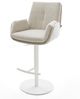 Barstuhl Clea-Flex Webstoff Soft Beige Drehfuß höhenverstellbar Metall Weiß Bild 2