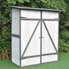 XXL Geräteschuppen Weiß/Grau Gerätehaus Holz Geräteschrank Gartenschrank Bild 2