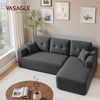 VASAGLE Ecksofa, modulares Sofa 244 cm breit, vakuumverpackt, Schlafsofa, Keine Montage erforderlich, mit großer Chaiselongue rechts, für Wohnzimmer, Gästezimmer, schiefergrau LCS184GN01 Bild 3