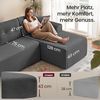 VASAGLE Ecksofa, modulares Sofa 244 cm breit, vakuumverpackt, Schlafsofa, Keine Montage erforderlich, mit großer Chaiselongue rechts, für Wohnzimmer, Gästezimmer, schiefergrau LCS184GN01 Bild 2