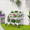 Outsunny Regal Blumenregal mit 3 Stufen und Ornamenten Bild 2