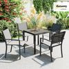 Outsunny Gartentisch mit Holzoptik, für 4 Personen (Campingtisch aus Aluminium, 1-St, wetterfest Buffettisch), 73x73 cm, für Garten, Terrasse Balkon Schwarz Bild 2
