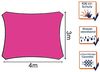 Sonnensegel Rechteckig 4x3m Pink mit Stangenset - Sonnenschutz für den Garten Bild 3