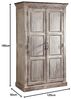 Schrank Mango / Akazie 105x50x180 weiß gewachst CASTLE-ANTIK #221 Bild 3
