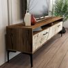 Dmora Parete attrezzata Edasich, Composizione soggiorno, Mobile salotto multiuso, Armadio Porta TV, 180x35h47 cm, Noce e Bianco Marmo Bild 5