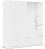 rauch Kleiderschrank, Drehtürenschrank COSTA, 4-türig, 2 Spiegeltüren, 2 Schubkästen, push-to-open, Alpinweiß, 181 x 197 x 54 cm