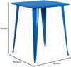Flash Furniture Nolan Bar-Höhentisch aus Metall, für drinnen und draußen, 80 cm, quadratisch, Blau Bild 3