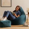 icon 'Dalton' Sitzsack mit Hocker, Cord Blaugrün, 90 x 84 x 73 cm Bild 2