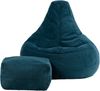 icon 'Dalton' Sitzsack mit Hocker, Cord Blaugrün, 90 x 84 x 73 cm Bild 5
