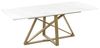Ausziehbarer Esstisch MAXIMUS 160 200 cm 90 cm Marmor Optik Weiß Bild 5
