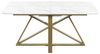 Ausziehbarer Esstisch MAXIMUS 160 200 cm 90 cm Marmor Optik Weiß Bild 4