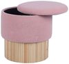 DRW Sitzsack mit Holzsockel, gepolstert in Rosa und Natur, 39 x 39 x 41 cm Bild 2
