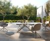 Outdoortisch Edge 300x100 cm Keramik Laminam® Statuarietto Weiß Kreuzgestell Rechteck Edelstahl Bild 4