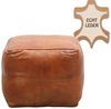 Marrakesch Orient & Mediterran Interior Pouf Vintage Pouf Sitzkissen Hocker aus Leder Fjord (1-St), Handarbeit Bild 4