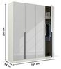 Kleiderschrank Drehtürenschrank Modern | 4-türig | glasweiß / alpinweiß | 181x210 Bild 3