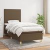 vidaXL Boxspringbett mit Matratze Dunkelbraun 90x190 cm Stoff 3142140 Bild 2