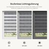 WOLTU Doppelrollo Klemmfix ohne Bohren Marmor Grau B75 x H150 cm, Duo Rollo Zebrarollo Fensterrollo Klemmrollo Seitenzugrollo Easyfix lichtdurchlässig & verdunkelnd Rollos für Fenster und Tür Bild 3