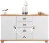 IDIMEX Apothekerkommode Anrichte Colmar, Flur Kommode Sideboard im Landhausstil mit 4 Schubkasten und 2 Türen, Kiefer massiv, weiß/braun lackiert Bild 4