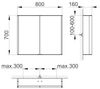 Keuco Royal Match Spiegelschrank 12802, 2 Drehtüren aus Doppelspiegel, 800mm - 12802171301 Bild 3