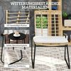 Outsunny Gartenlounge-Set 3-teilig, mit 2 stapelbar Stühle, Tisch, Kissen, wetterfest, (Balkonmöbel Set für 2 Personen, 3-tlg, Rattan Gartenmöbel Set), für Terrasse Balkon, Beige & Braun Bild 4