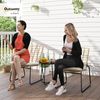 Outsunny Gartenlounge-Set 3-teilig, mit 2 stapelbar Stühle, Tisch, Kissen, wetterfest, (Balkonmöbel Set für 2 Personen, 3-tlg, Rattan Gartenmöbel Set), für Terrasse Balkon, Beige & Braun Bild 2