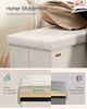 SONGMICS Sitzbank mit Stauraum, Sitztruhe, Aufbewahrungsbox, 38 x 110 x 38 cm, Deckel klappbar, bis 300 kg belastbar, Flur Wohnzimmer Schlafzimmer, Samt, cappuccinobeige LSF078LH01 Bild 4