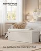 SONGMICS Sitzbank mit Stauraum, Sitztruhe, Aufbewahrungsbox, 38 x 110 x 38 cm, Deckel klappbar, bis 300 kg belastbar, Flur Wohnzimmer Schlafzimmer, Samt, cappuccinobeige LSF078LH01 Bild 3