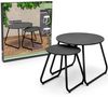 2-teiliges Beistelltisch-Set, schwarz, ineinander stellbar, Ø 60/40 cm Bild 3