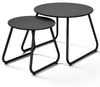 2-teiliges Beistelltisch-Set, schwarz, ineinander stellbar, Ø 60/40 cm Bild 2