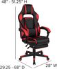 Flash Furniture Gaming Stuhl mit hoher Rückenlehne – Ergonomischer Bürosessel mit verstellbaren Armlehnen und Fußstütze – Perfekt als Zockerstuhl und fürs Home Office – Rot Bild 3